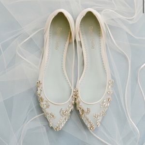 Bella Belle Willow Crystal Wedding Flat Shoes